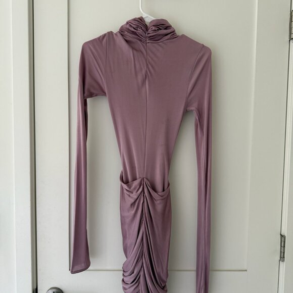 Helsa Slinky Jersey Sarong Maxi Dress In Elderberry - Picture 6 of 15